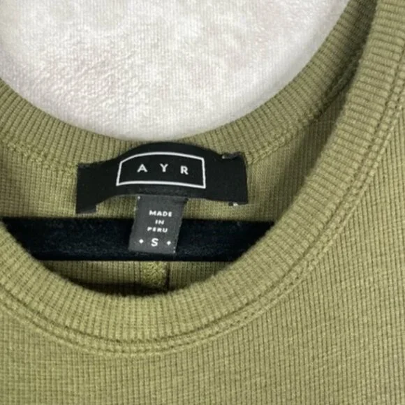 AYR The Metro Ribbed Knit Stretch Jersey Tank Midi Dress In Green Juice Size S - Picture 3 of 4